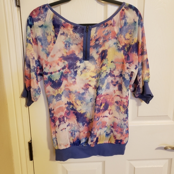 Watercolor Sheer Blouse - Picture 4 of 5
